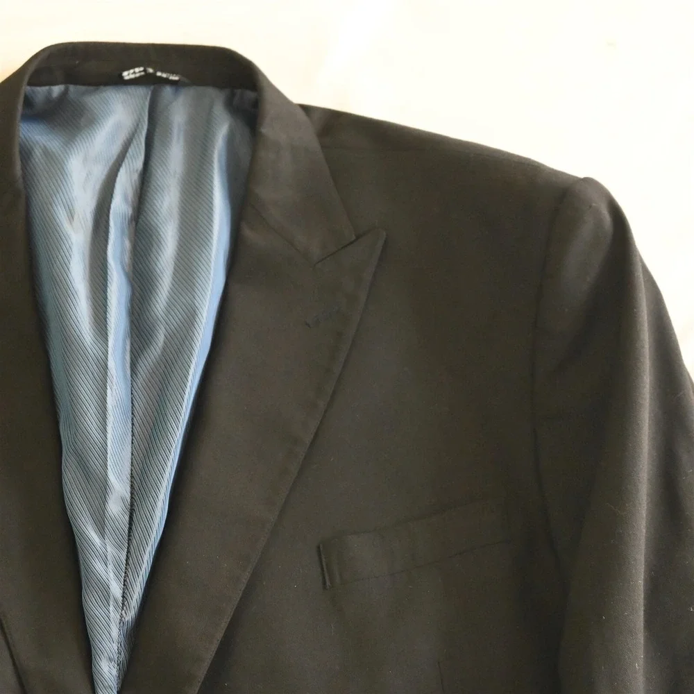Synrgy 56R Black Stretch Peak Lapel Mens Blazer Suit Jacket Sport‎ Coat